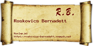 Roskovics Bernadett névjegykártya