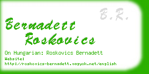 bernadett roskovics business card